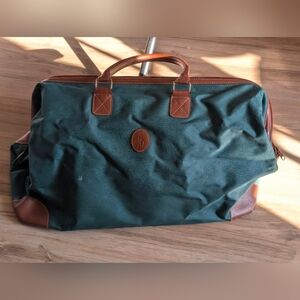 Ralph Lauren Luggage Duffle Bag Green Brown Travel Overnight Sports Bag